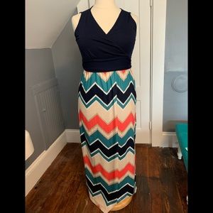 Plus size blue with teal/orange chevrons XXL NWT